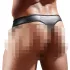 tanga uomo lucido - inserto trasparente - nero - L