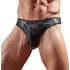 tanga uomo lucido - inserto trasparente - nero - XL