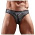 tanga uomo lucido - inserto trasparente - nero - XL