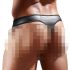 tanga uomo lucido - inserto trasparente - nero - XL