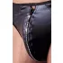 Svenjoyment - tanga uomo lucido con strass e zip - nero - L