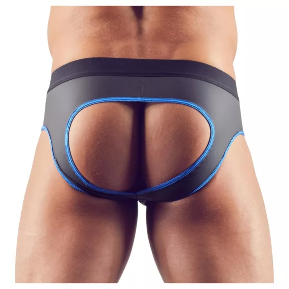 Svenjoyment - slip jockstrap aperto - nero/blu - M
