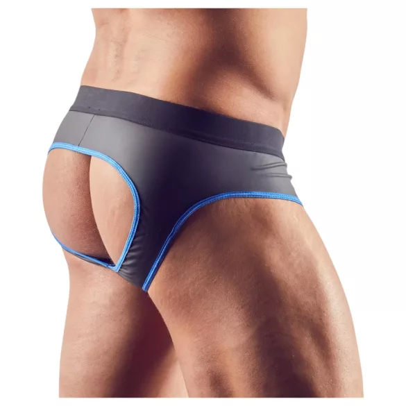 Svenjoyment - slip jockstrap aperto - nero/blu - L