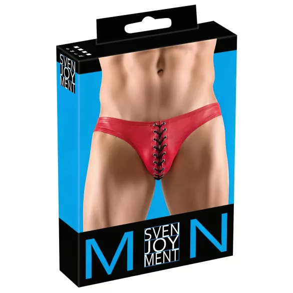Svenjoyment - slip uomo nero con lacci - rosso
