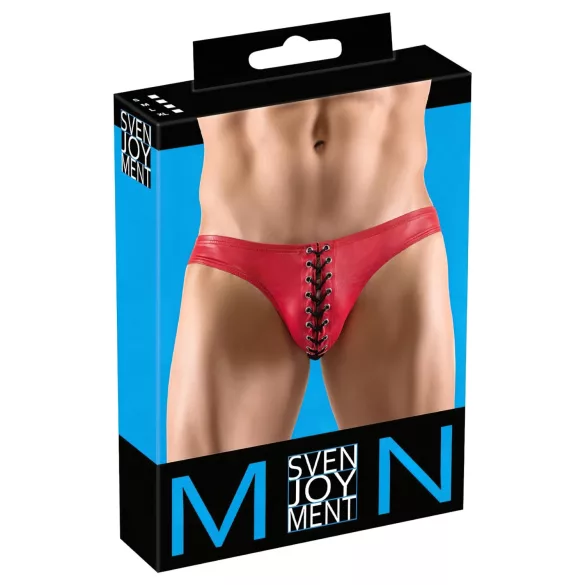 Svenjoyment - slip uomo nero con lacci - rosso - M