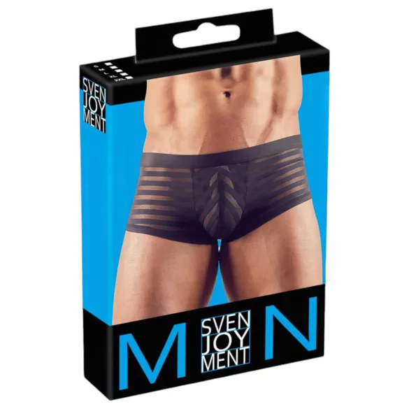 Svenjoyment - Boxer trasparente a righe (nero) - L
