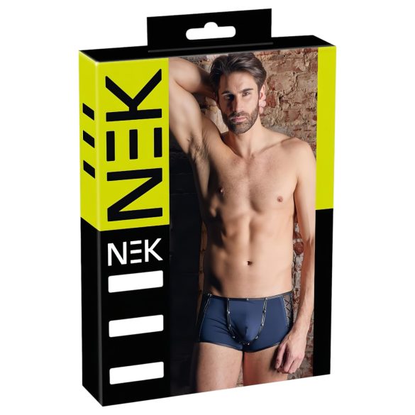 NEK - Boxer blu con laccetti in rete nera