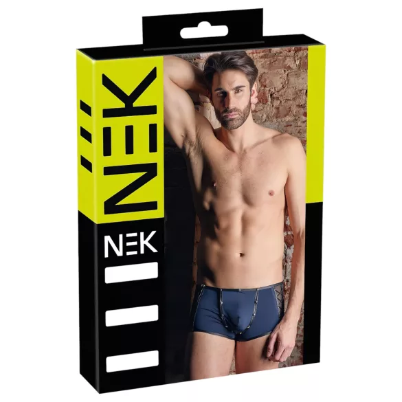 NEK - boxer nero con lacci e inserti in rete (blu)