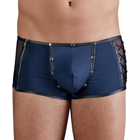 NEK - boxer nero con lacci e inserti in rete (blu)