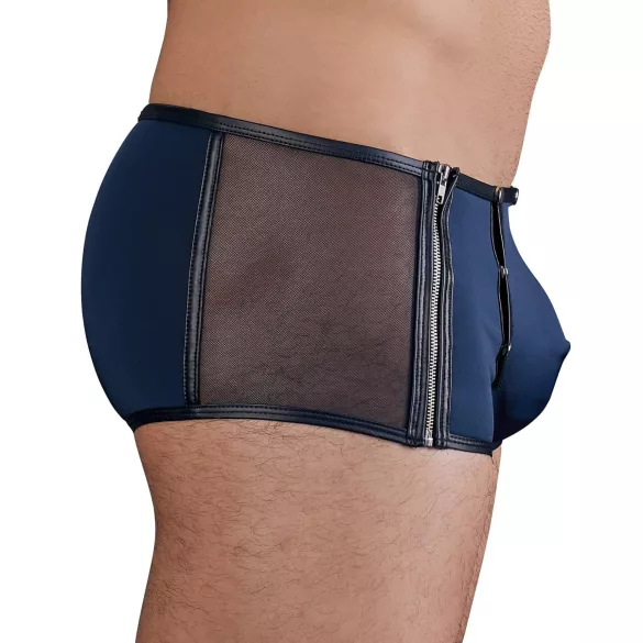 NEK - boxer nero con lacci e inserti in rete (blu)