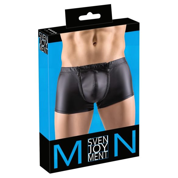 Svenjoyment - boxer opaco con cerniera e strass (nero)