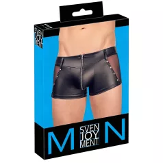 Svenjoyment - boxer da uomo lucido con cerniera (nero) - M
