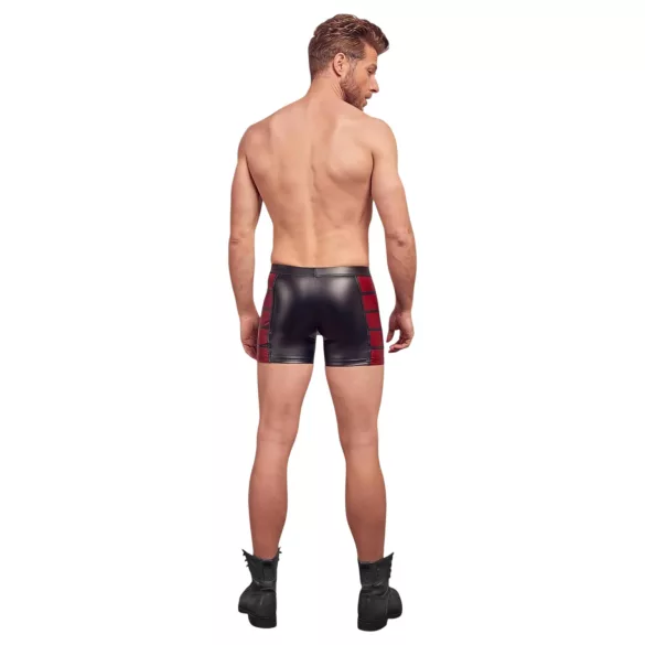 NEK - boxer uomo con inserti laterali rossi e zip - nero