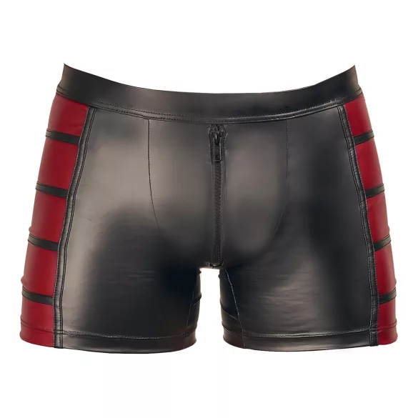 NEK - boxer uomo con inserti laterali rossi e zip - nero