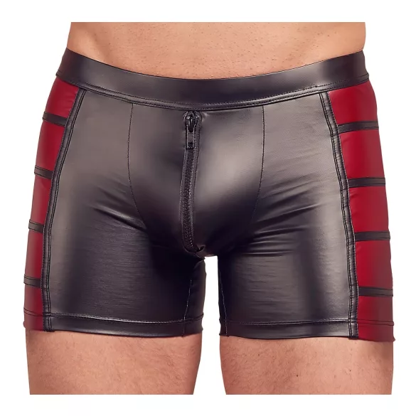 NEK - boxer uomo con inserti laterali rossi e zip - nero - L