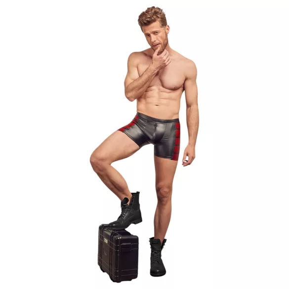 NEK - boxer uomo con inserti laterali rossi e zip - nero - L