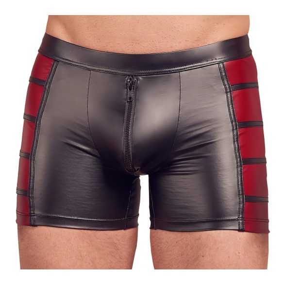 NEK - boxer nero con zip e inserti laterali rossi - XL