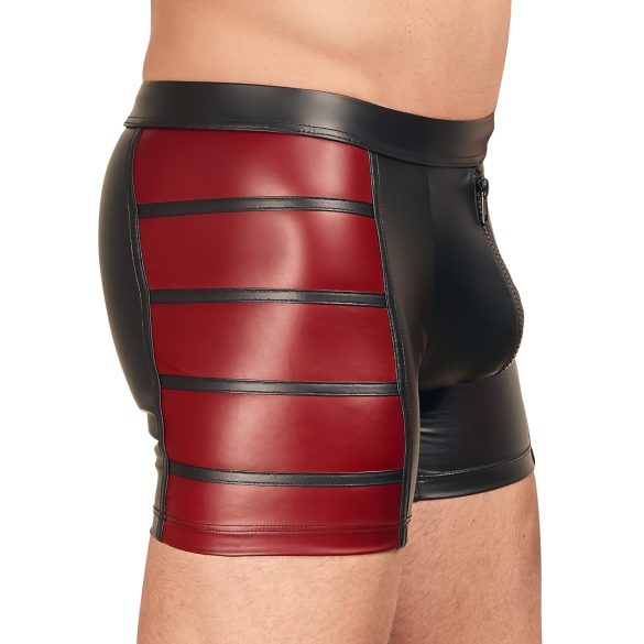 NEK - boxer nero con zip e inserti laterali rossi - XL