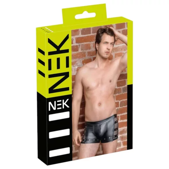 NEK - boxer uomo borchiato con cerniera - nero