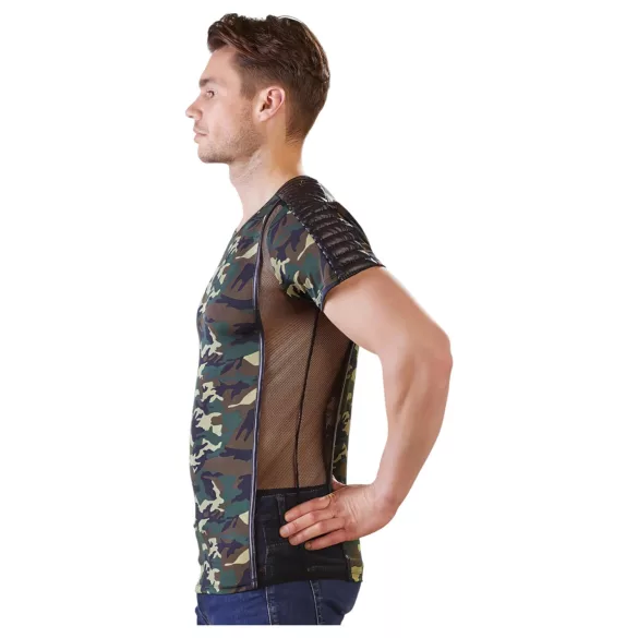 NEK - t-shirt mimetico da uomo (verde-marrone)