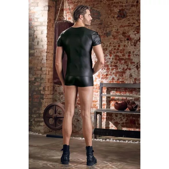 NEK - Top maschile maniche corte nero effetto opaco - 2XL