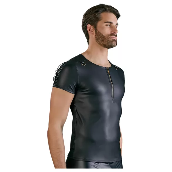 NEK - Top maschile maniche corte nero effetto opaco - 2XL
