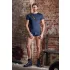 NEK - maglia uomo trasparente con lacci e inserti rete - nero/blu - M