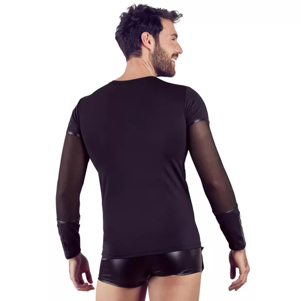 NEK - maglia manica lunga con spallacci da uomo (nero)