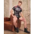 NEK - felpa uomo con zip e inserti rossi - nero - M