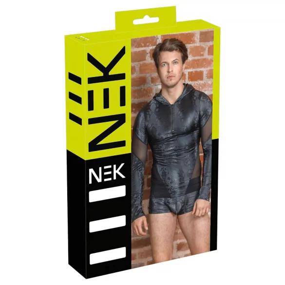 NEK - Felpa da uomo con cappuccio, stampa serpente (nero)