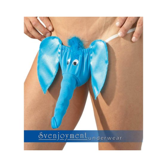 Tanga maschile divertente con elefante - blu (Taglia Unica S-L)