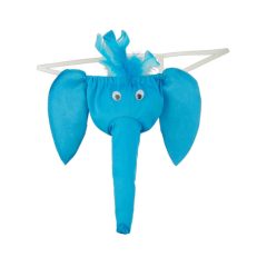   Tanga maschile divertente con elefante - blu (Taglia Unica S-L)