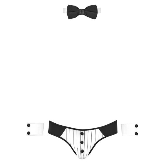 Tanga da cameriere per uomini di Svenjoyment - Set costume in bianco e nero