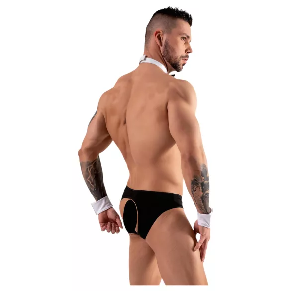 Svenjoyment - tanga da cameriere uomo - set costume nero bianco - M