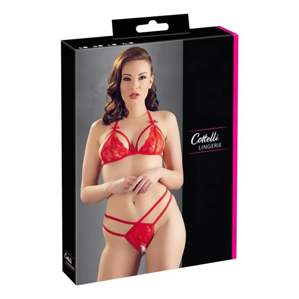 Cottelli - Set di reggiseno in pizzo aperto (rosso)