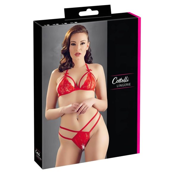 Cottelli - Set di reggiseno in pizzo aperto (rosso) - L