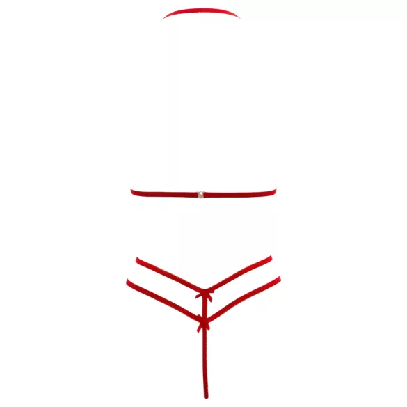 Cottelli - set reggiseno aperto in pizzo - rosso - XL