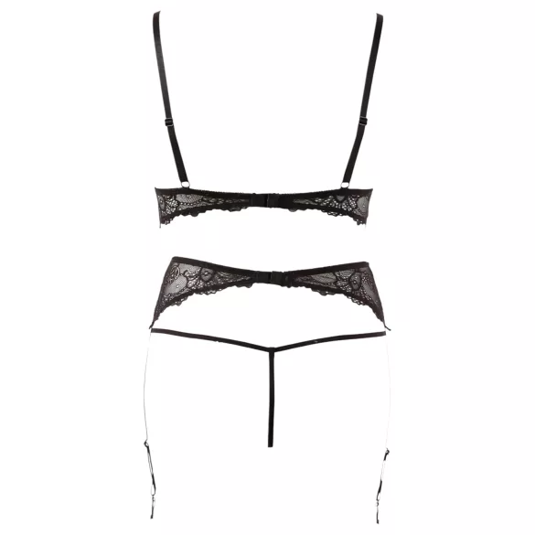 Abierta Fina - set lingerie in pizzo con perle - XL