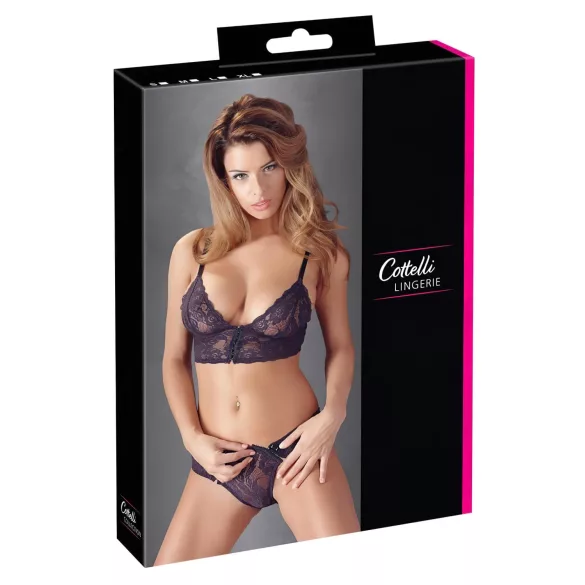 Cottelli - Set reggiseno in pizzo floreale - viola - L