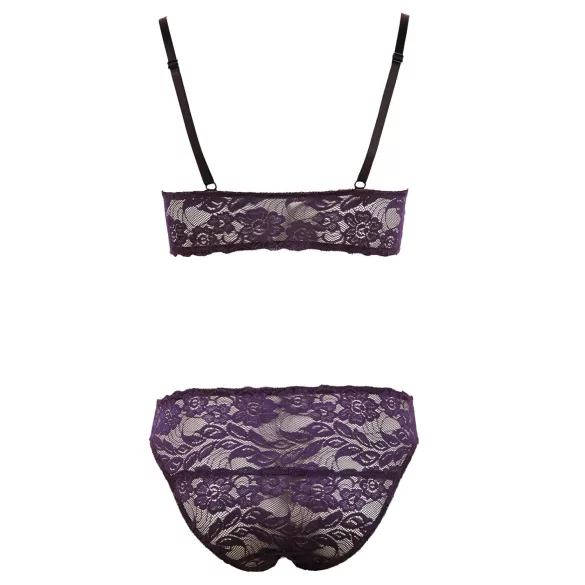 Cottelli - Set reggiseno in pizzo floreale - viola - L