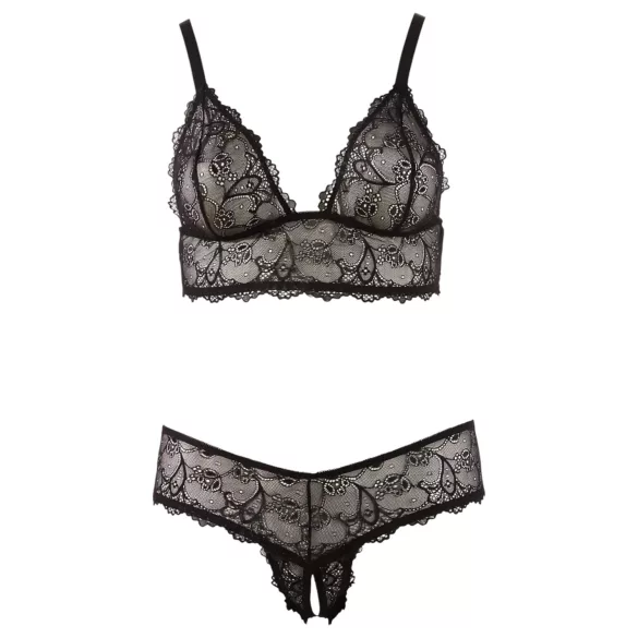 Cottelli Plus Size - completo intimo pizzo nero - taglie forti