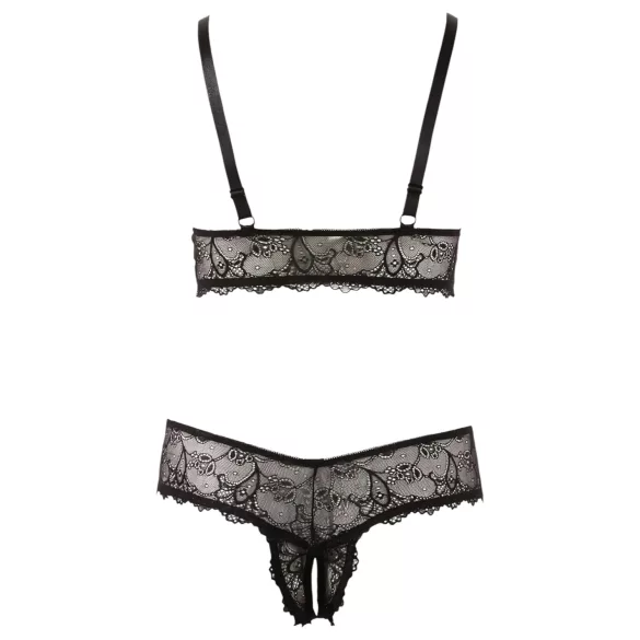 Cottelli Plus Size - completo intimo pizzo nero - taglie forti