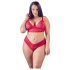 Cottelli Taglie Comode - Set reggiseno in pizzo morbido (rosso)