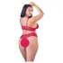 Cottelli Plus Size - set reggiseno e slip in pizzo morbido - rosso