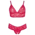 Cottelli Plus Size - set reggiseno e slip in pizzo morbido - rosso