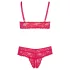 Cottelli Plus Size - set reggiseno e slip in pizzo morbido - rosso