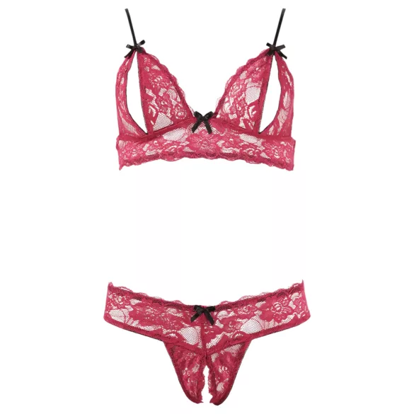 Cottelli - set reggiseno erotico in pizzo rosso - M