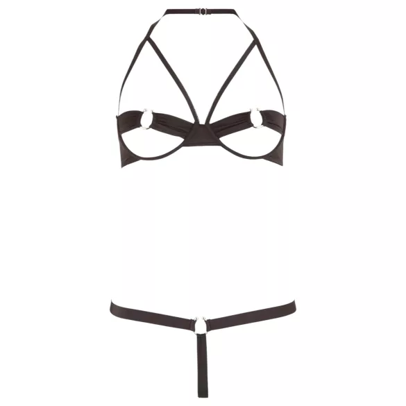 Cottelli - set reggiseno con anelli metallici - nero - 80B/M