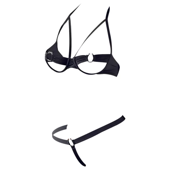 Cottelli - set reggiseno con anelli metallici - nero - 80B/M