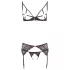 Abierta Fina - incanto di pizzo scintillante - completo reggiseno (nero)